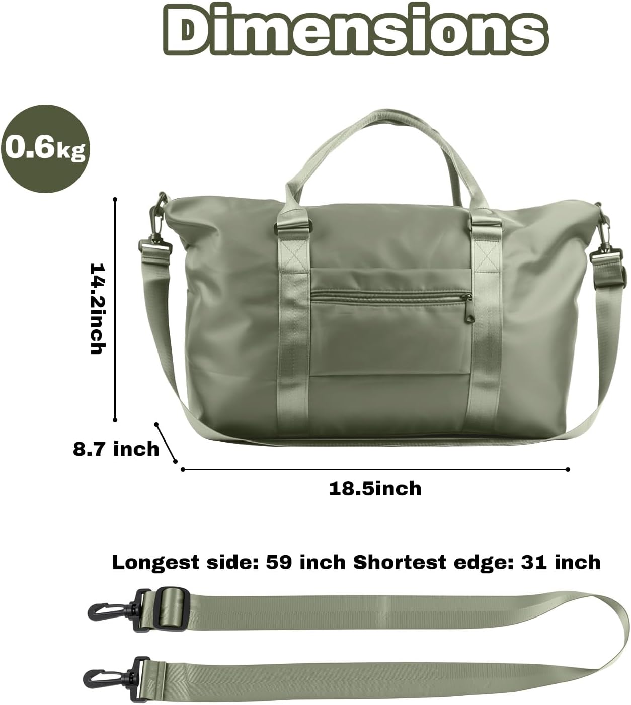Travel Duffle Bag for Women, Carry On Weekender Tote with Trolley Sleeve - Image 4