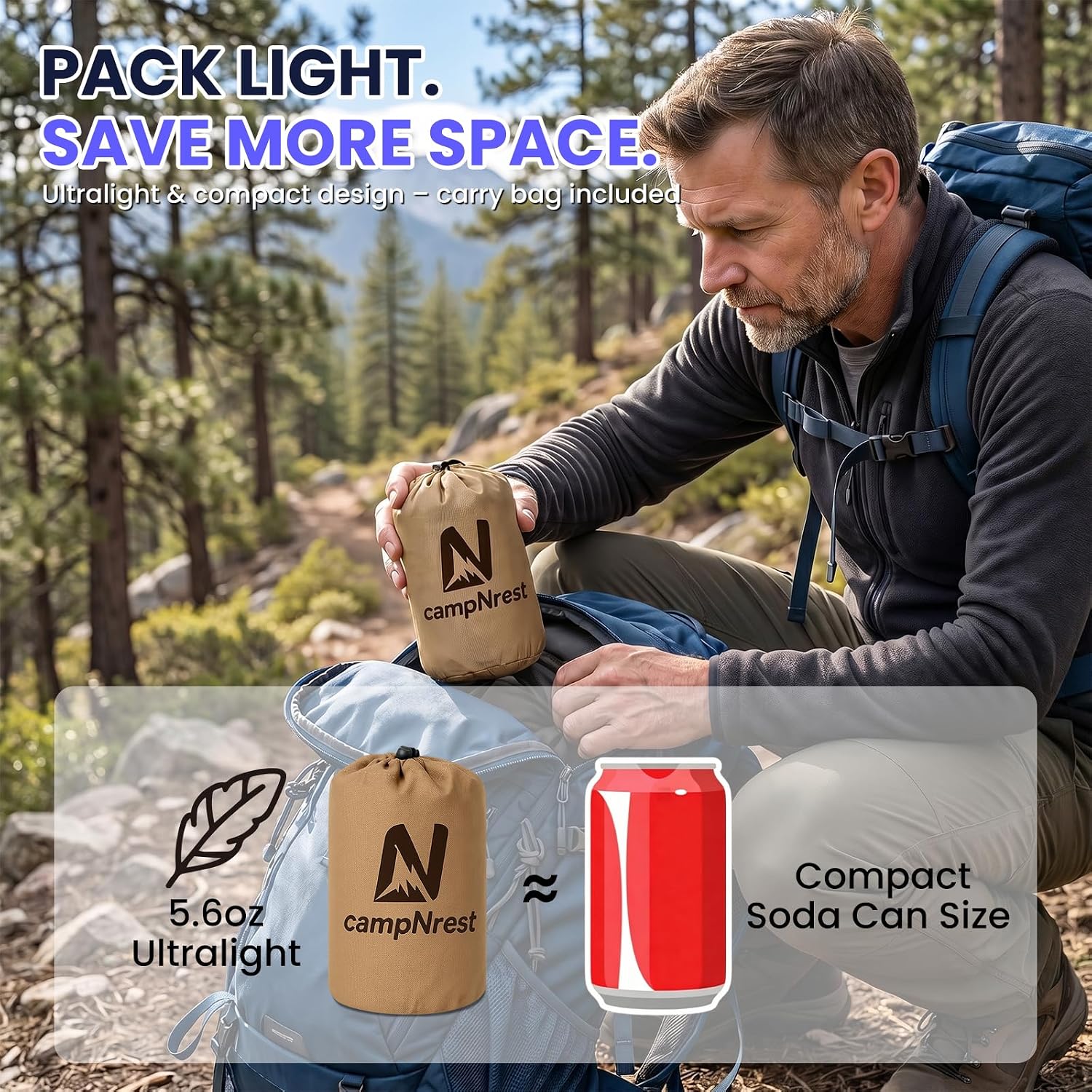 Inflatable Camping Pillow - Ultralight Compact Air Pillow for Travel, Backpacking & Hiking - Ergonomic Neck & Lumbar Support - Portable Inflatable Pillow with Removable Washable Cover - (Grey 2 Pack) - Image 8