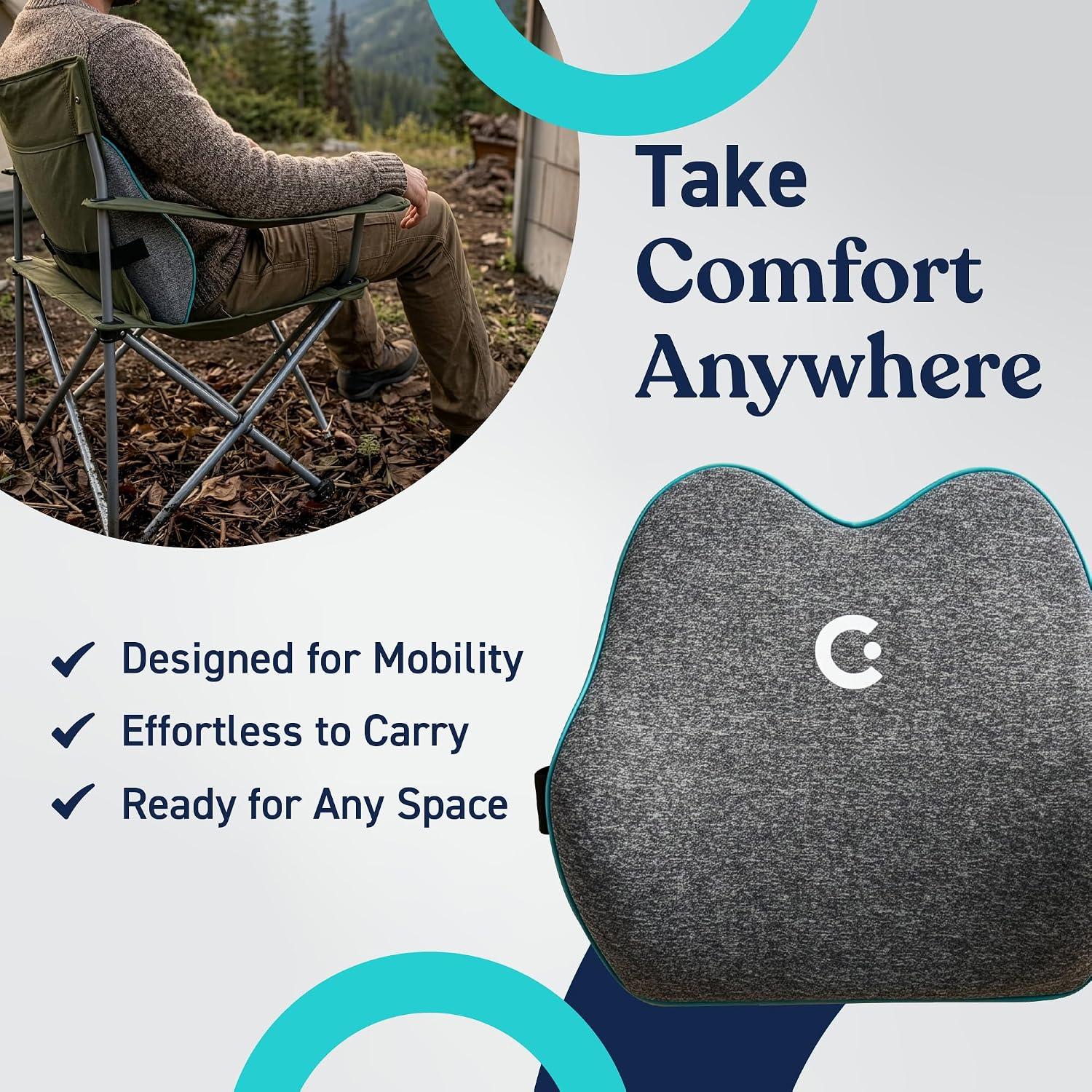 Cubii Cushii V2 Back Support Cushion, Lumbar Pillow, Office Chair, Black - Image 6