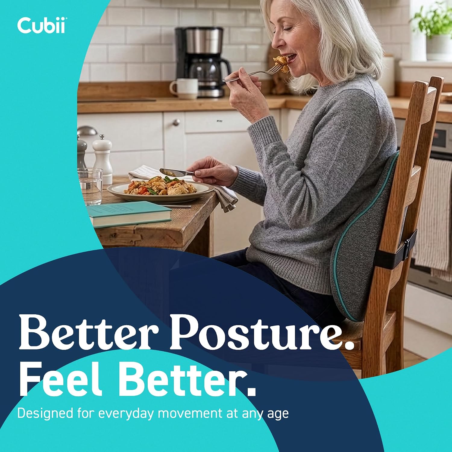 Cubii Cushii V2 Back Support Cushion, Lumbar Pillow, Office Chair, Black - Image 7